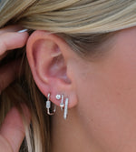 Diamond Oblong Hoop Earrings - Pasha Fine Jewelry