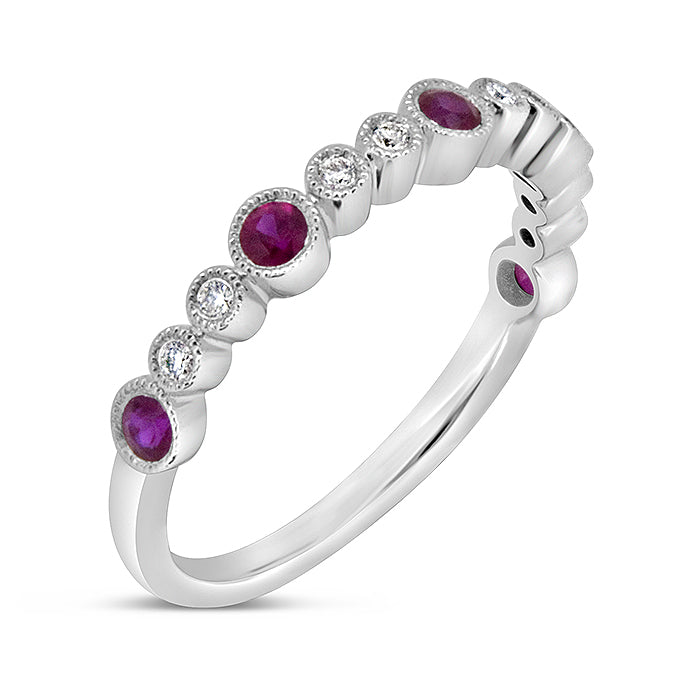 3 Stone Ruby Eternity Band - Pasha Fine Jewelry