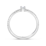 Diamond Pave and Center Baguette Stacking Ring - Pasha Fine Jewelry