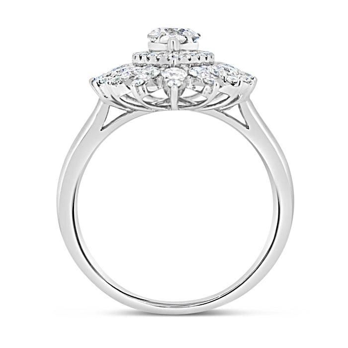 Sunburst Oval Diamond Ring - Pasha Fine Jewelry