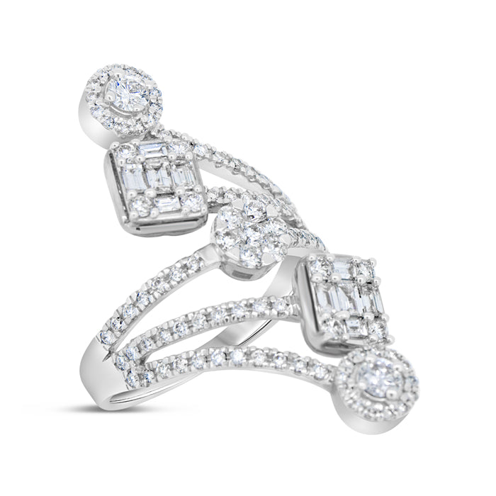 Five Stone Bypass Diamond Ring - Pasha Fine Jewelry