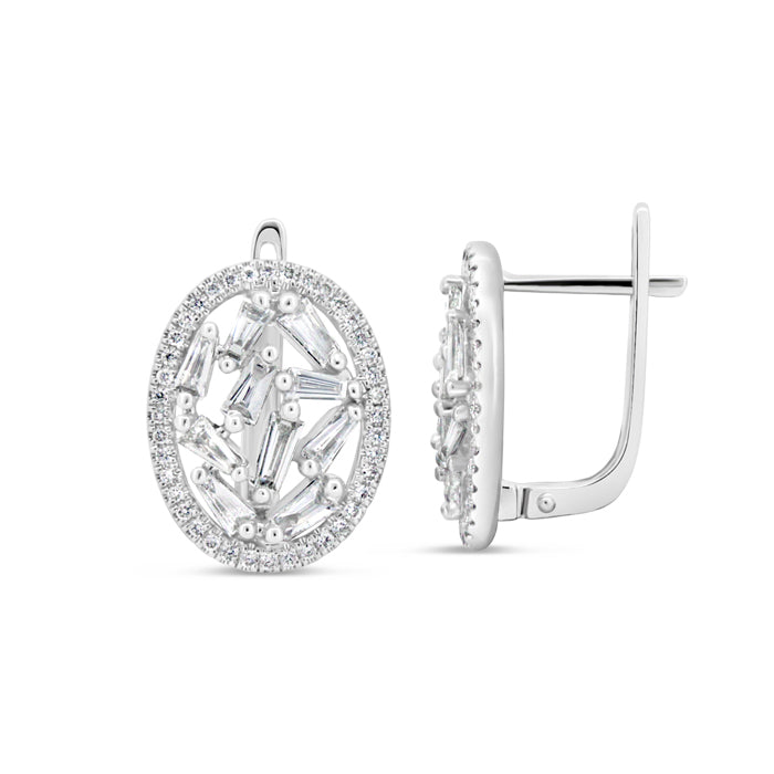 Oval Shaped Jagged Baguette Earring - Pasha Fine Jewelry