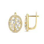 Oval Shaped Jagged Baguette Earring - Pasha Fine Jewelry
