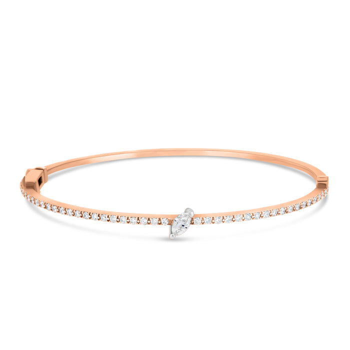 Single Marquise Stone Bangle - Pasha Fine Jewelry
