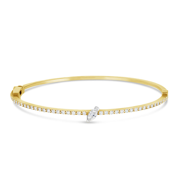 Single Marquise Stone Bangle - Pasha Fine Jewelry