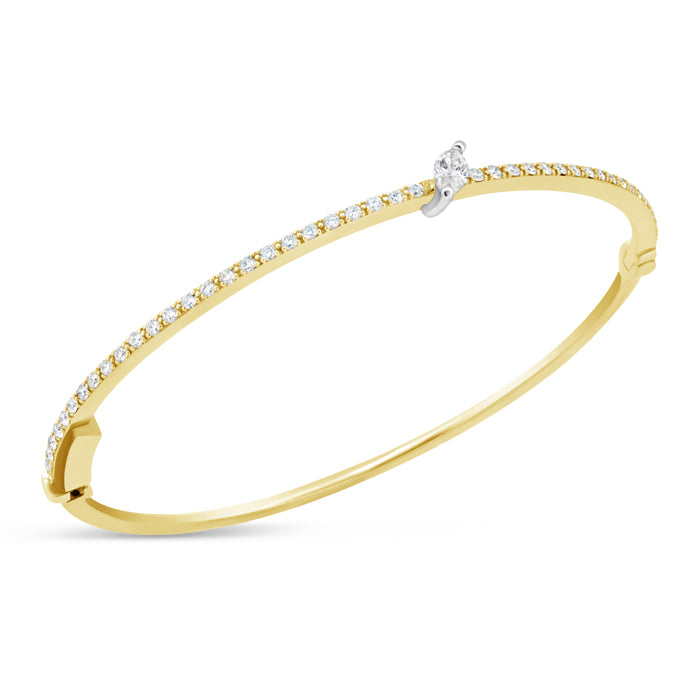 Single Marquise Stone Bangle - Pasha Fine Jewelry