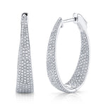 Pave Oval Hoops - Pasha Fine Jewelry