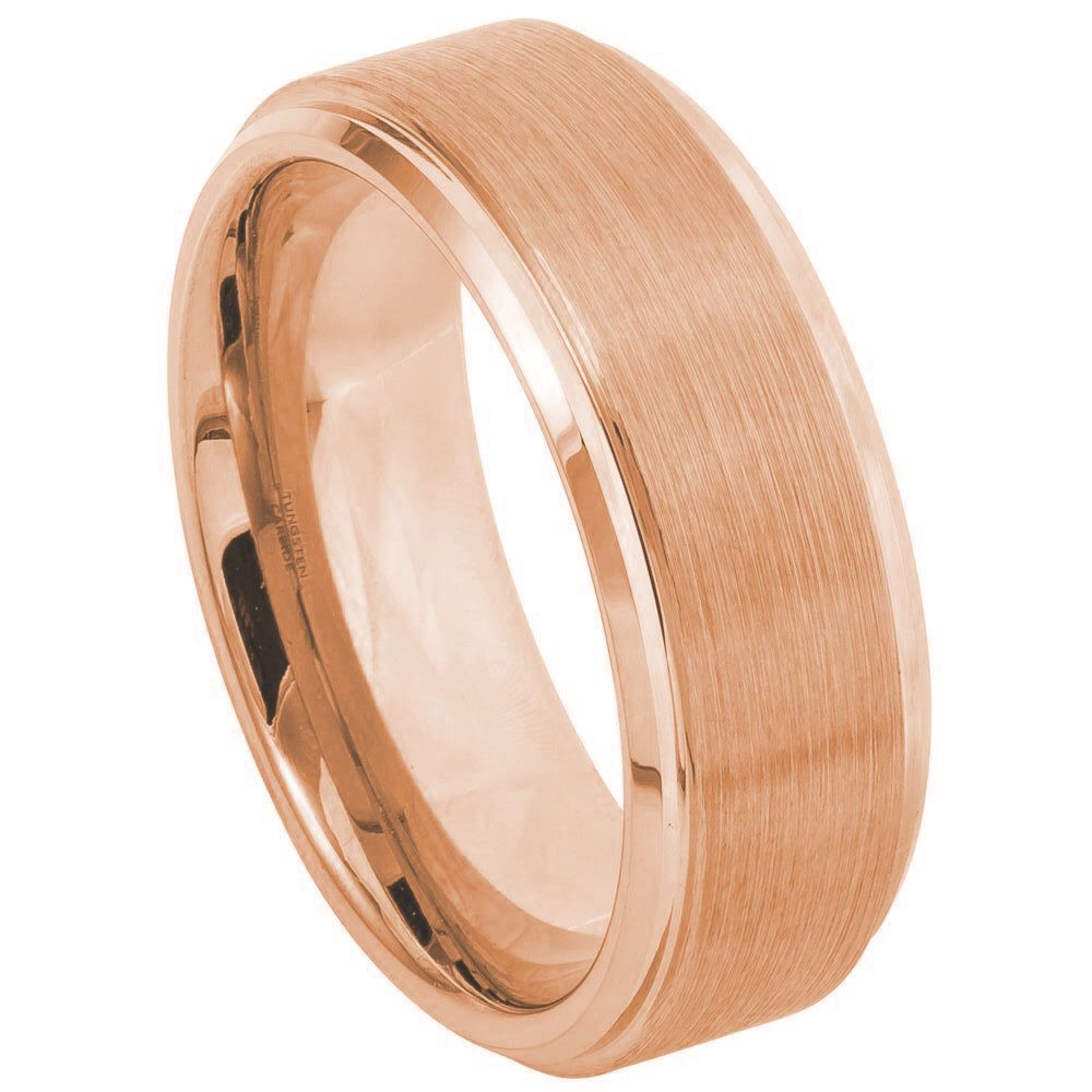 Rose Tungsten Step Edge - Pasha Fine Jewelry