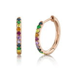 Multi Color Stone Huggies - Pasha Fine Jewelry