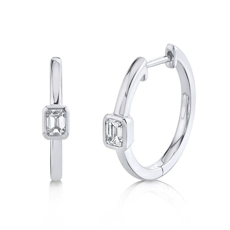 Emerald Diamond Huggie Earring - Pasha Fine Jewelry