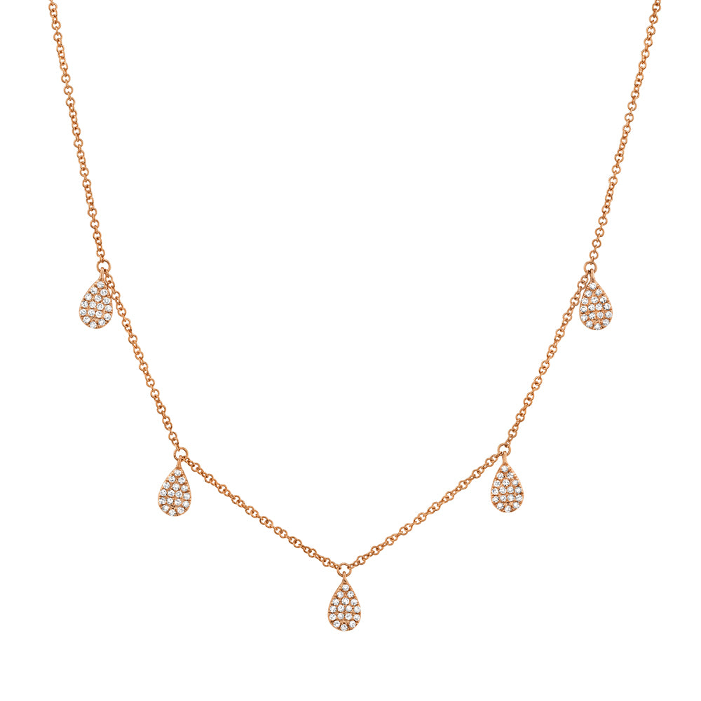 Pave Pear Shape Necklace - Pasha Fine Jewelry