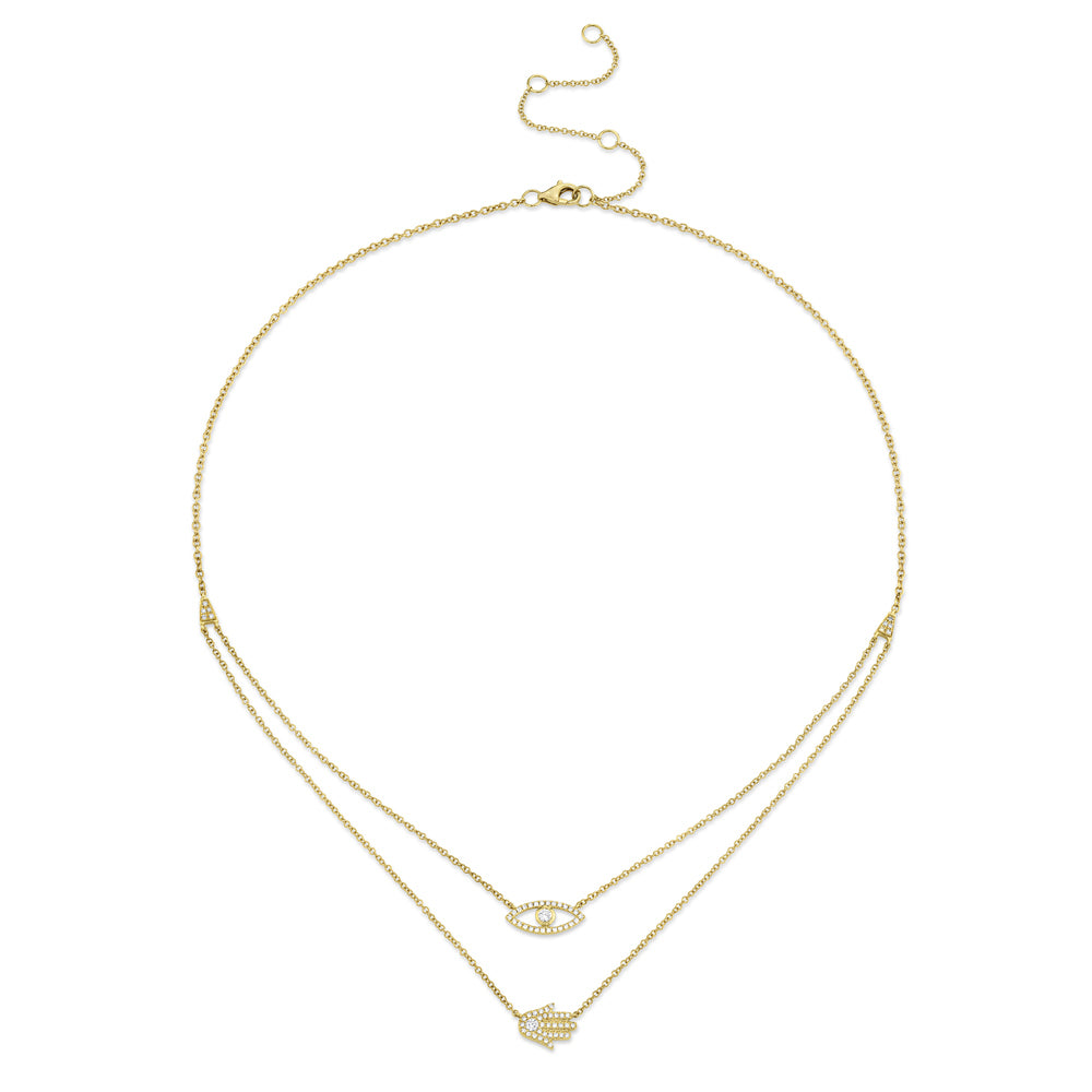 Evil Eye & Hamsa Necklace - Pasha Fine Jewelry