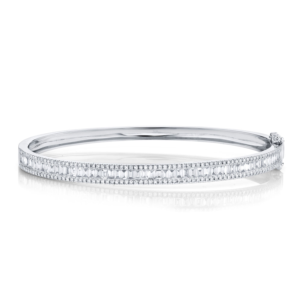 Baguette & Round Diamond Bangle - Pasha Fine Jewelry