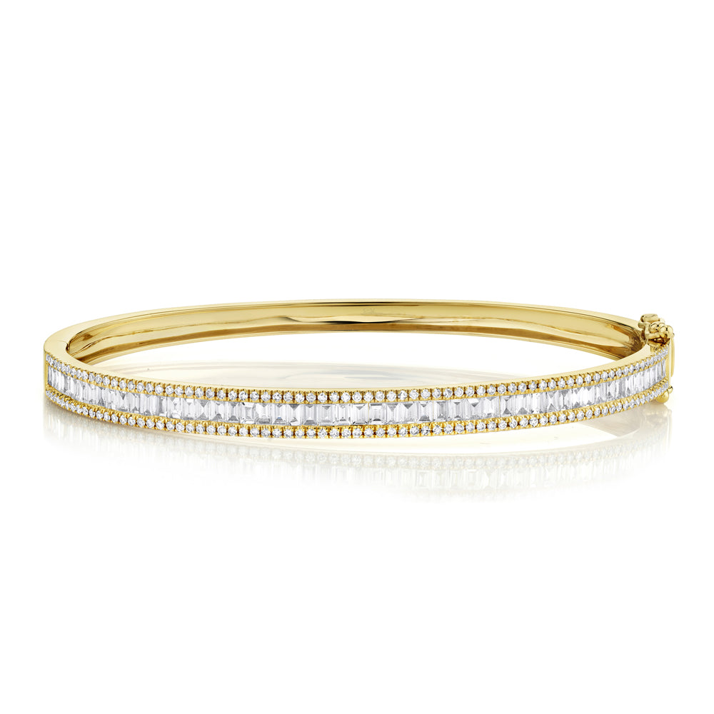 Baguette & Round Diamond Bangle - Pasha Fine Jewelry