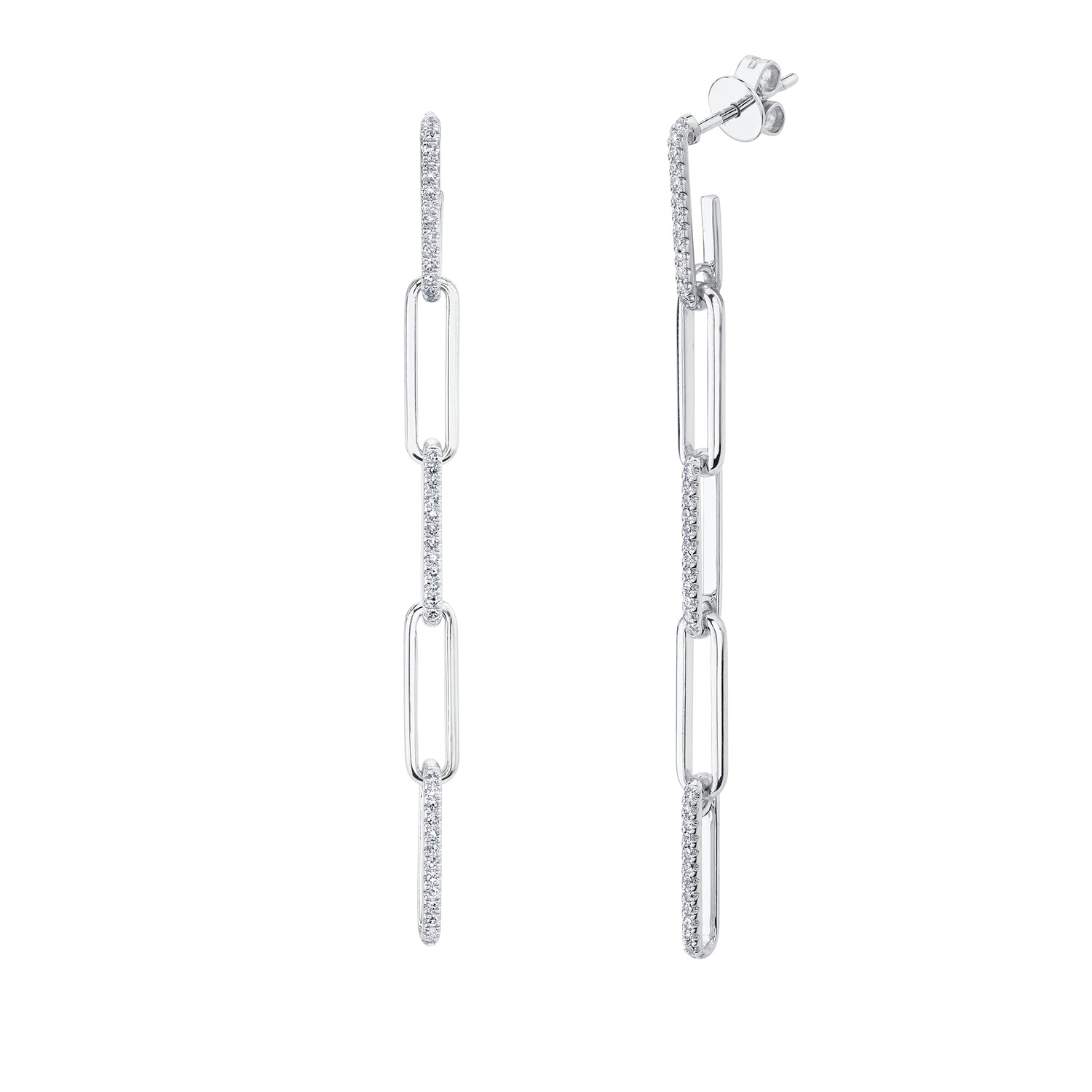 Diamond Paper Clip Drop - Pasha Fine Jewelry