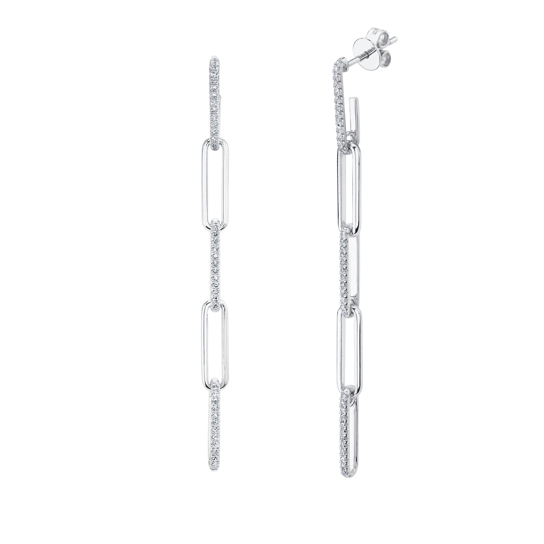 Diamond Paper Clip Drop - Pasha Fine Jewelry