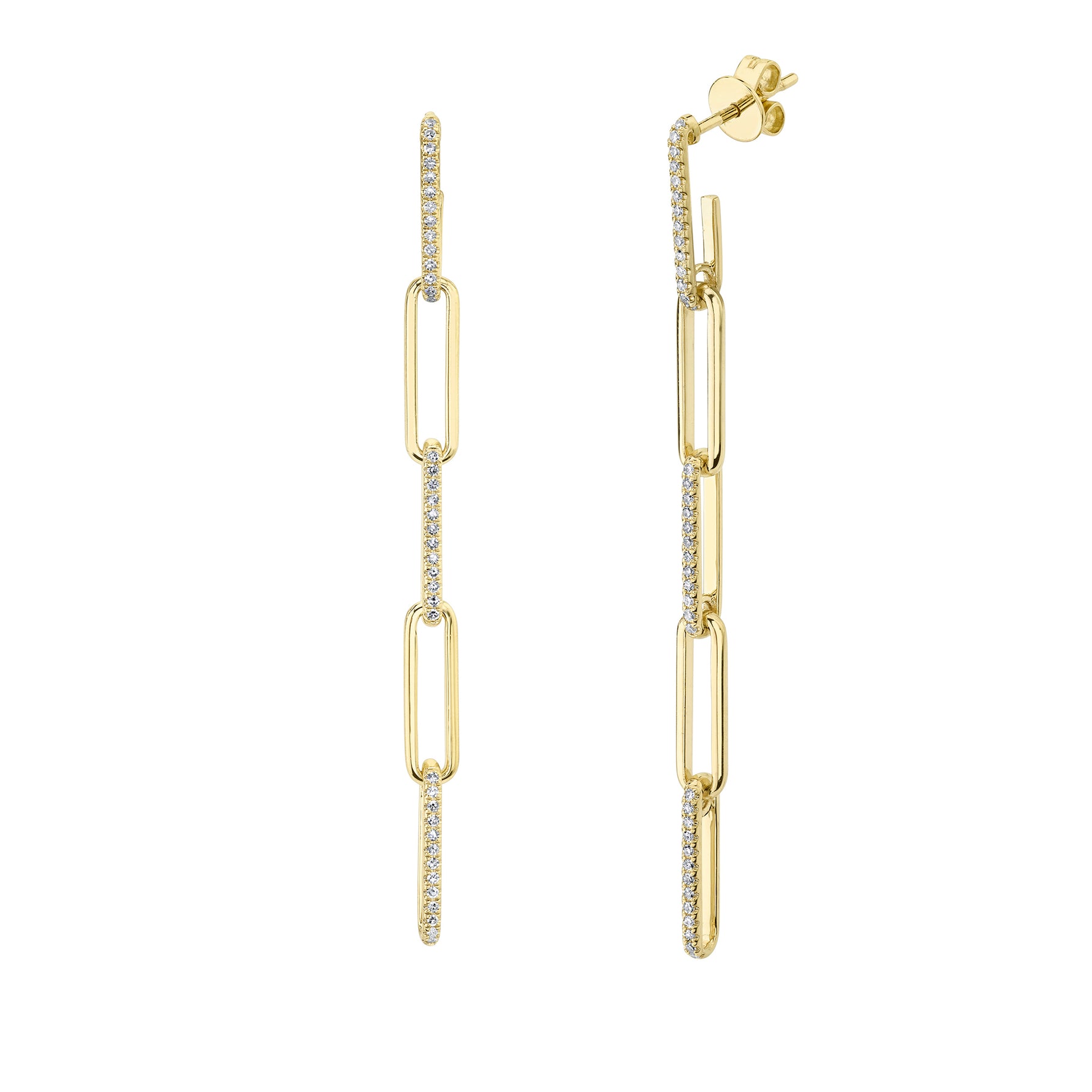 Diamond Paper Clip Drop - Pasha Fine Jewelry