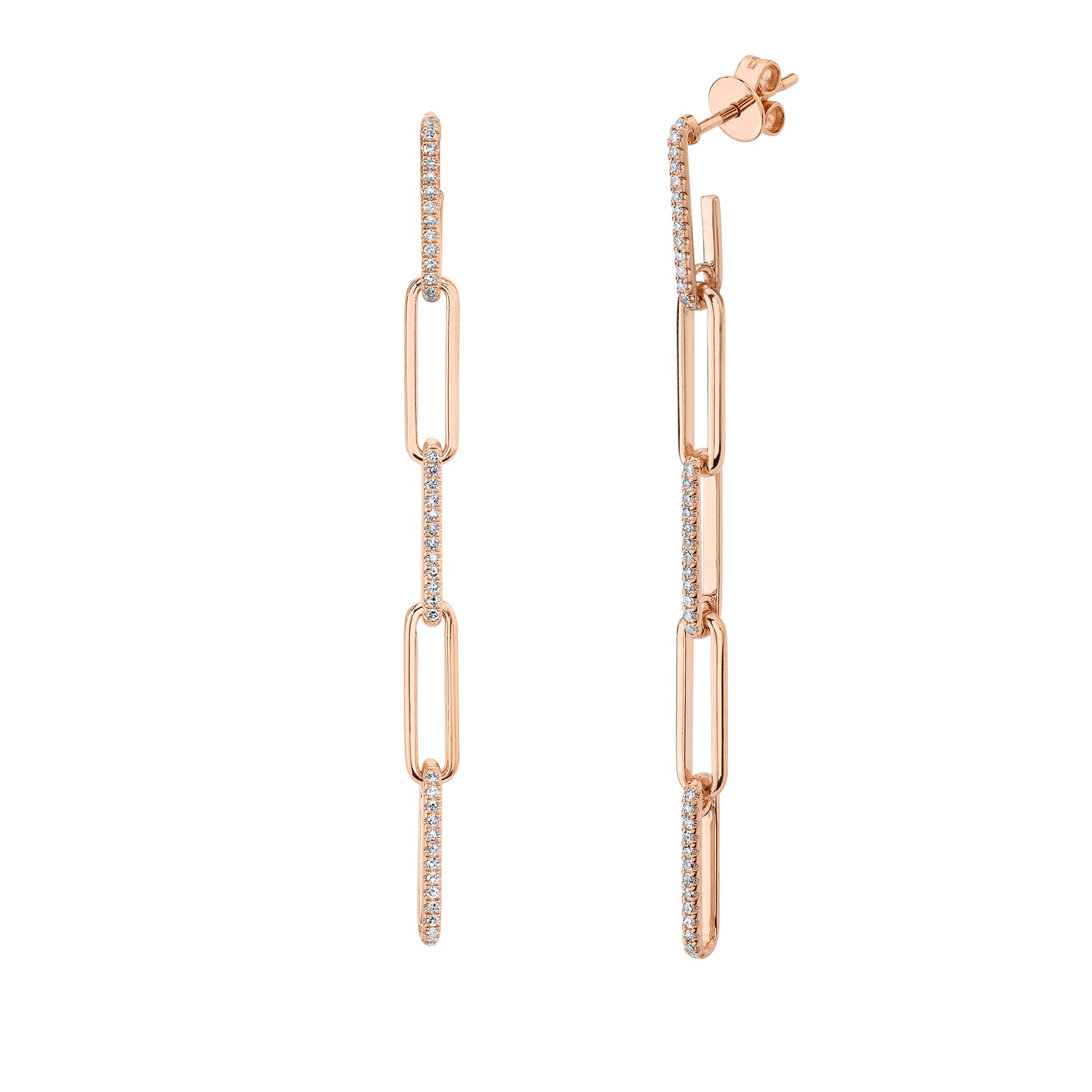 Diamond Paper Clip Drop - Pasha Fine Jewelry