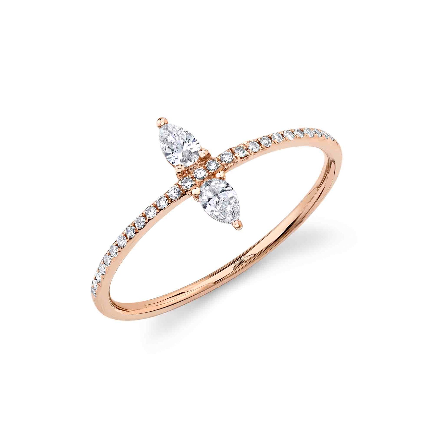 2 Pear Diamonds on Band - Pasha Fine Jewelry