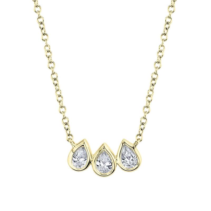 3 Pear Shaped Diamond Pendant - Pasha Fine Jewelry