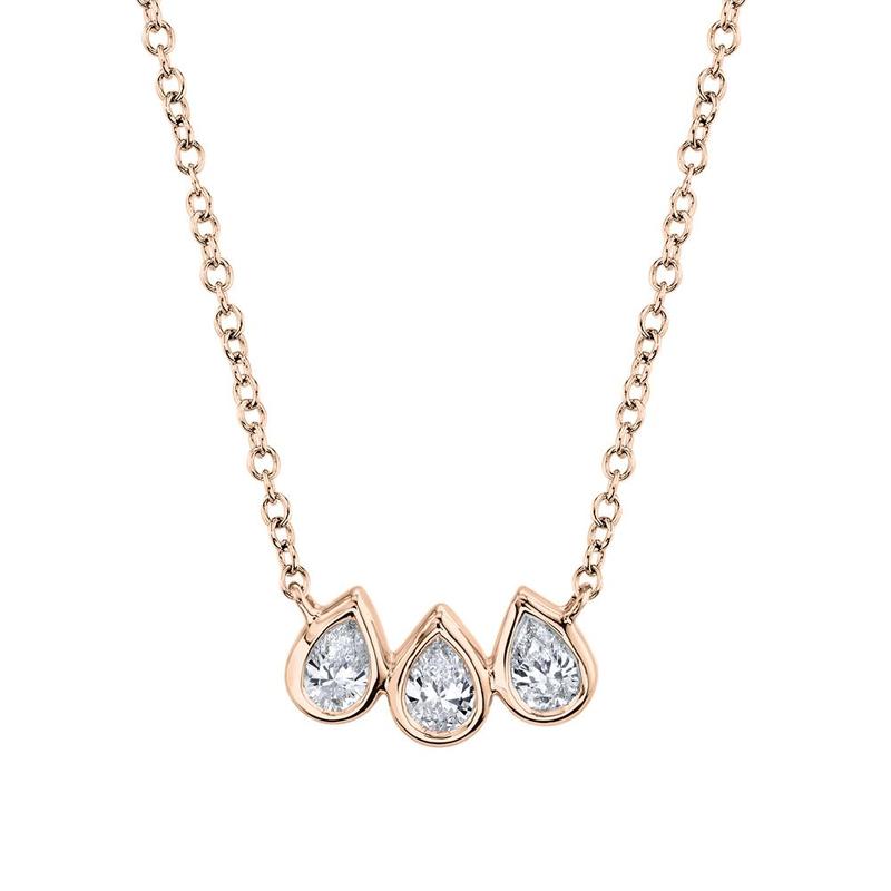 3 Pear Shaped Diamond Pendant - Pasha Fine Jewelry