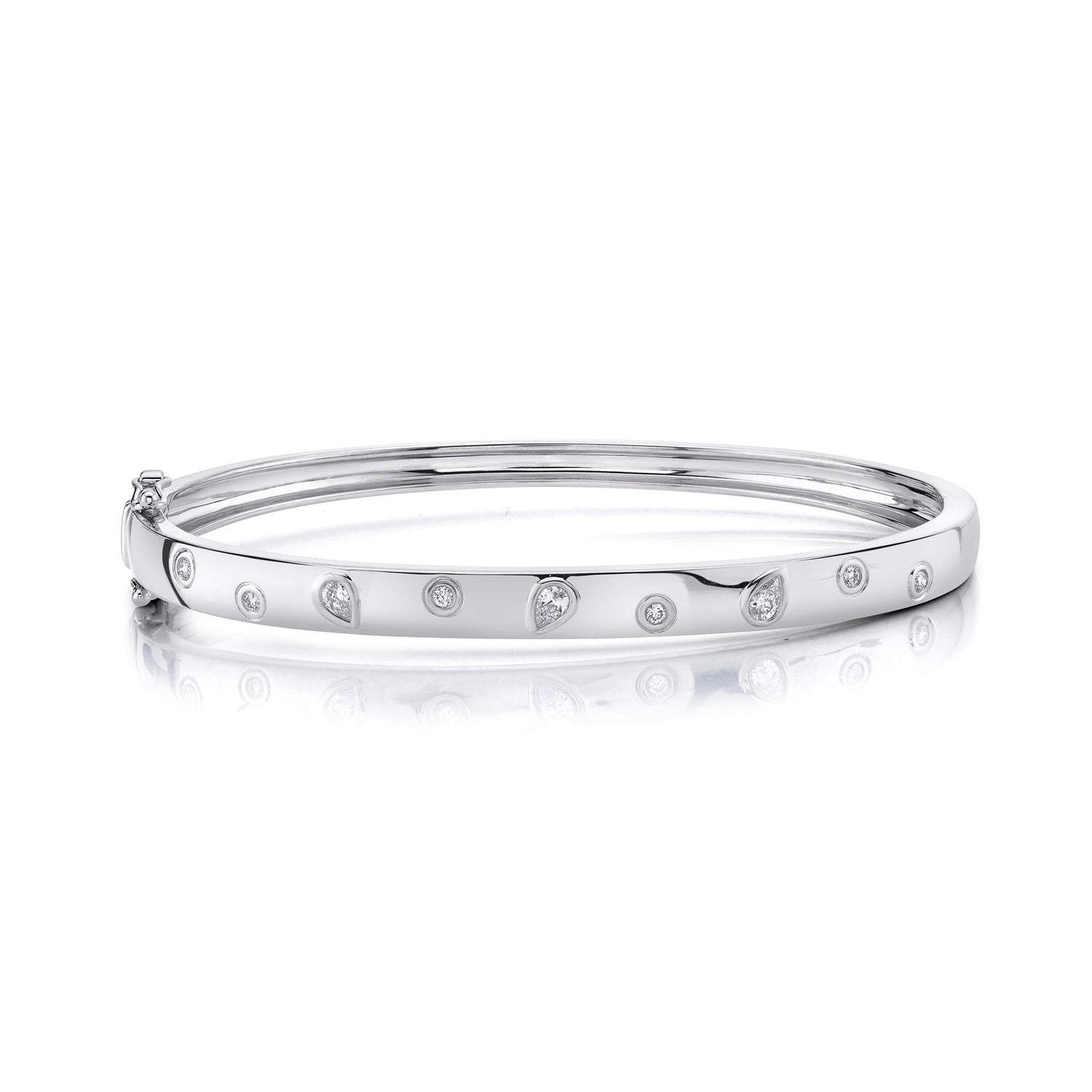 Pear & Round Diamond Bezel Bangle - Pasha Fine Jewelry