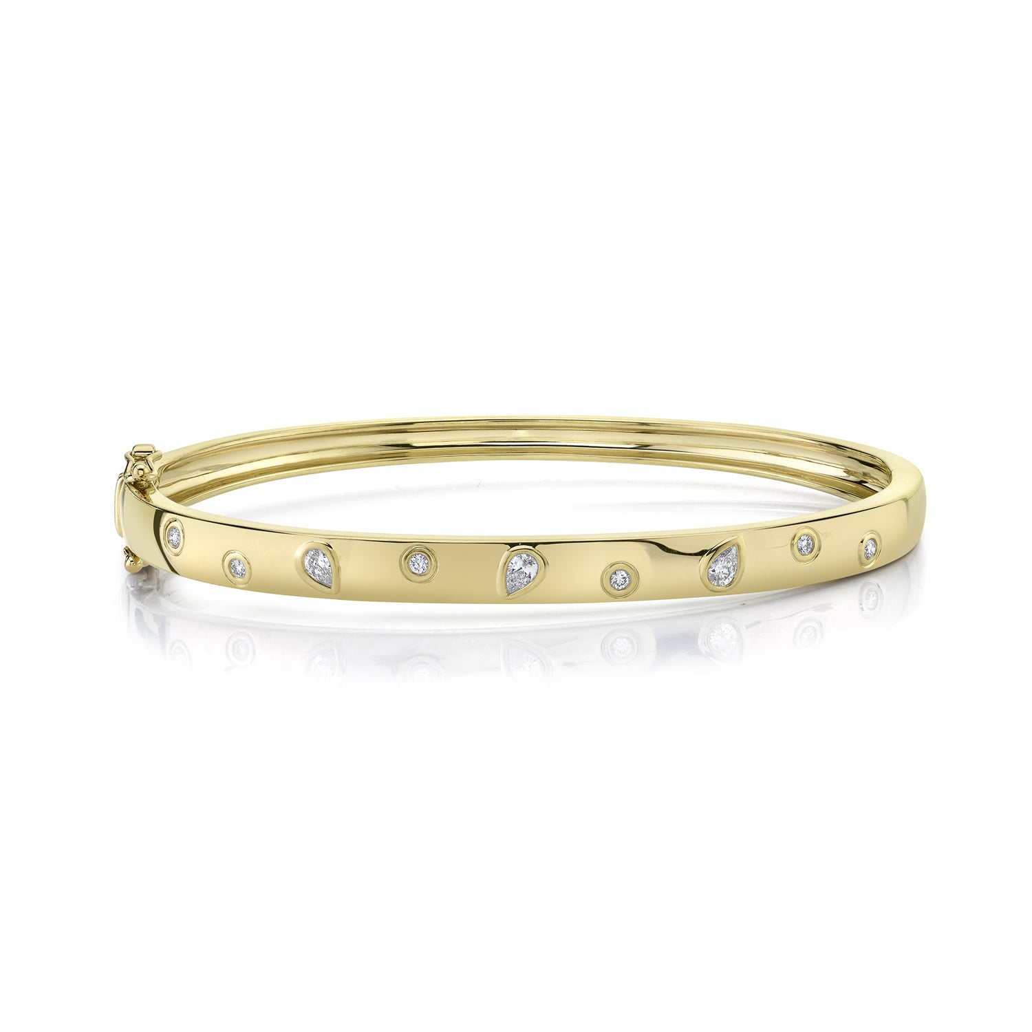 Pear & Round Diamond Bezel Bangle - Pasha Fine Jewelry