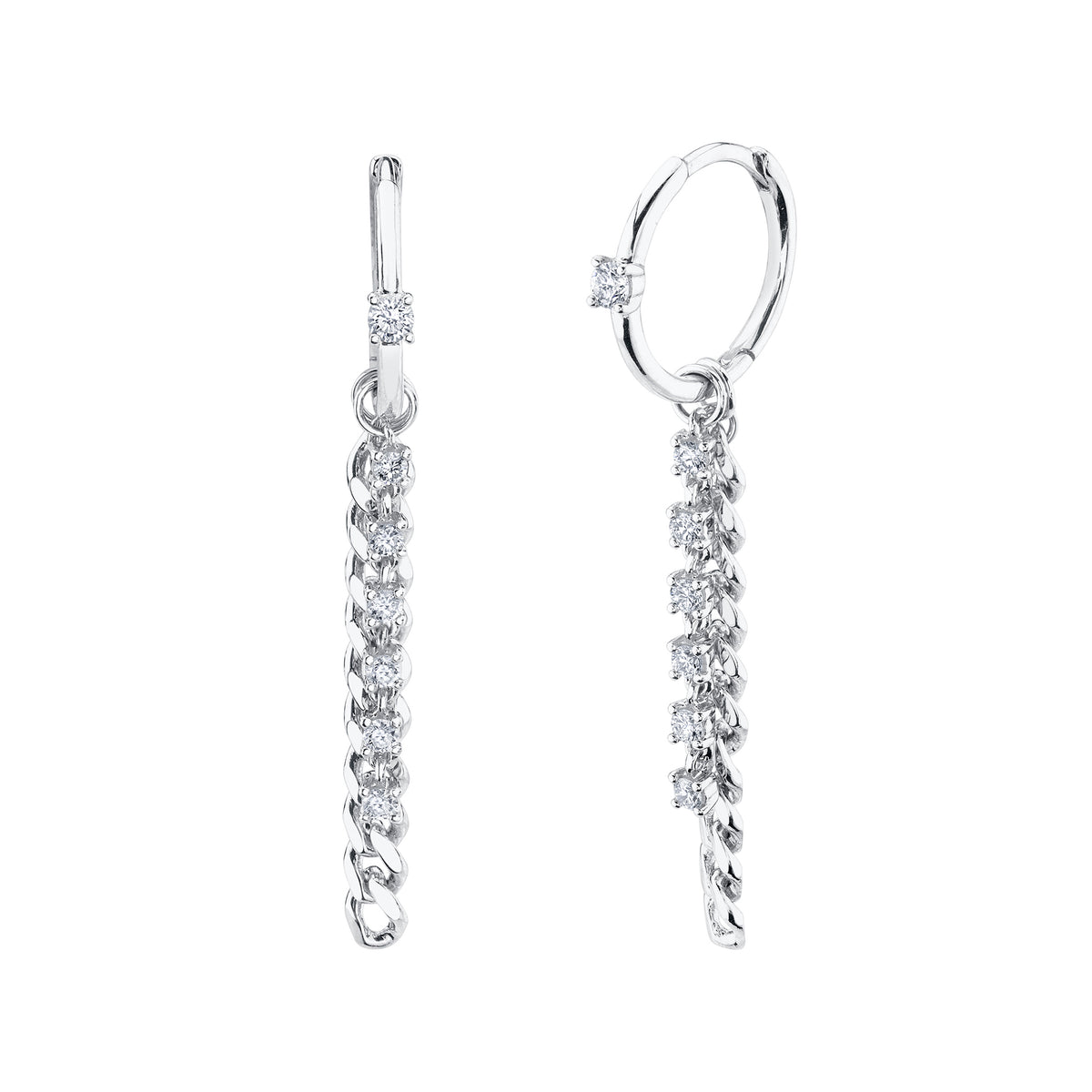 Diamond Link Huggie Earring - Pasha Fine Jewelry