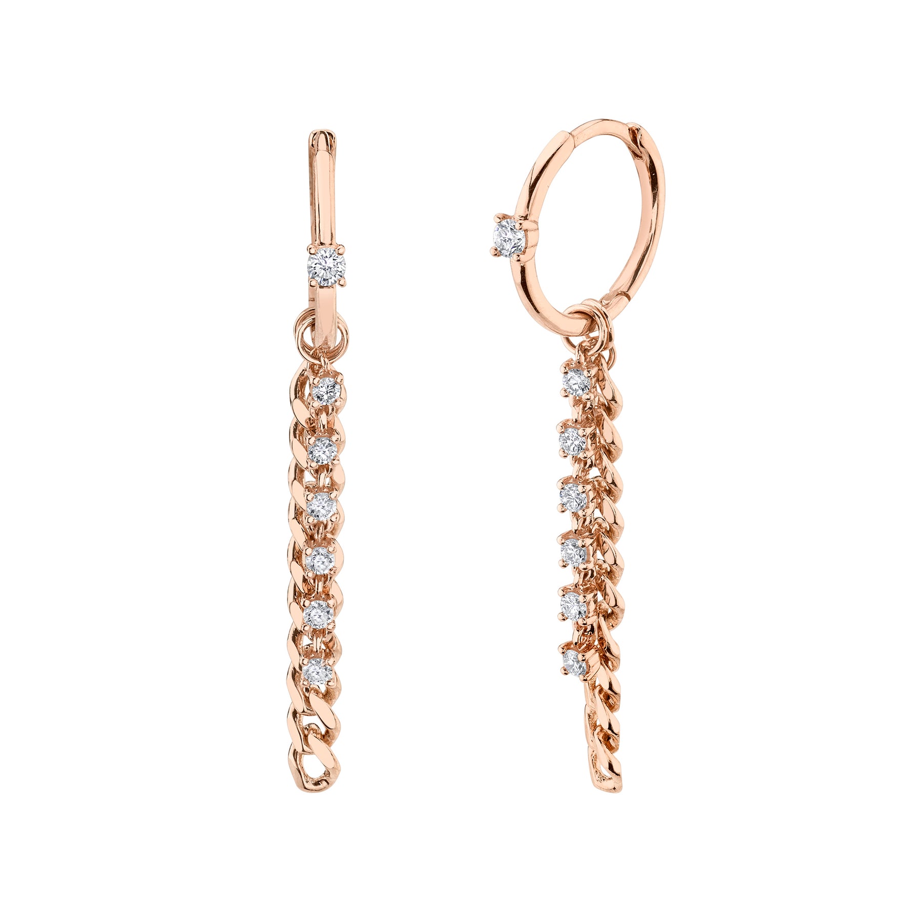 Diamond Link Huggie Earring - Pasha Fine Jewelry