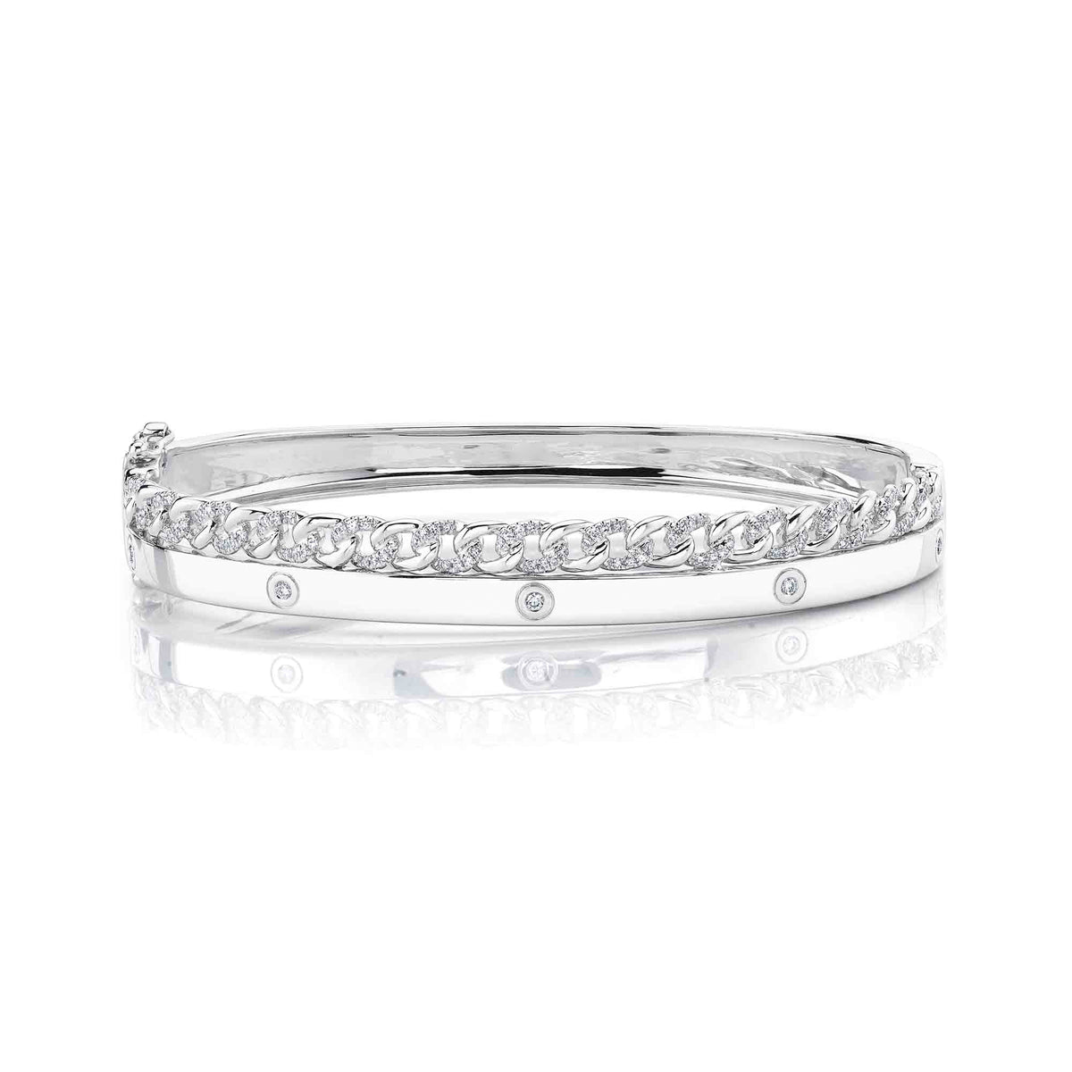 5 Stone with Chain Bangle - Pasha Fine Jewelry