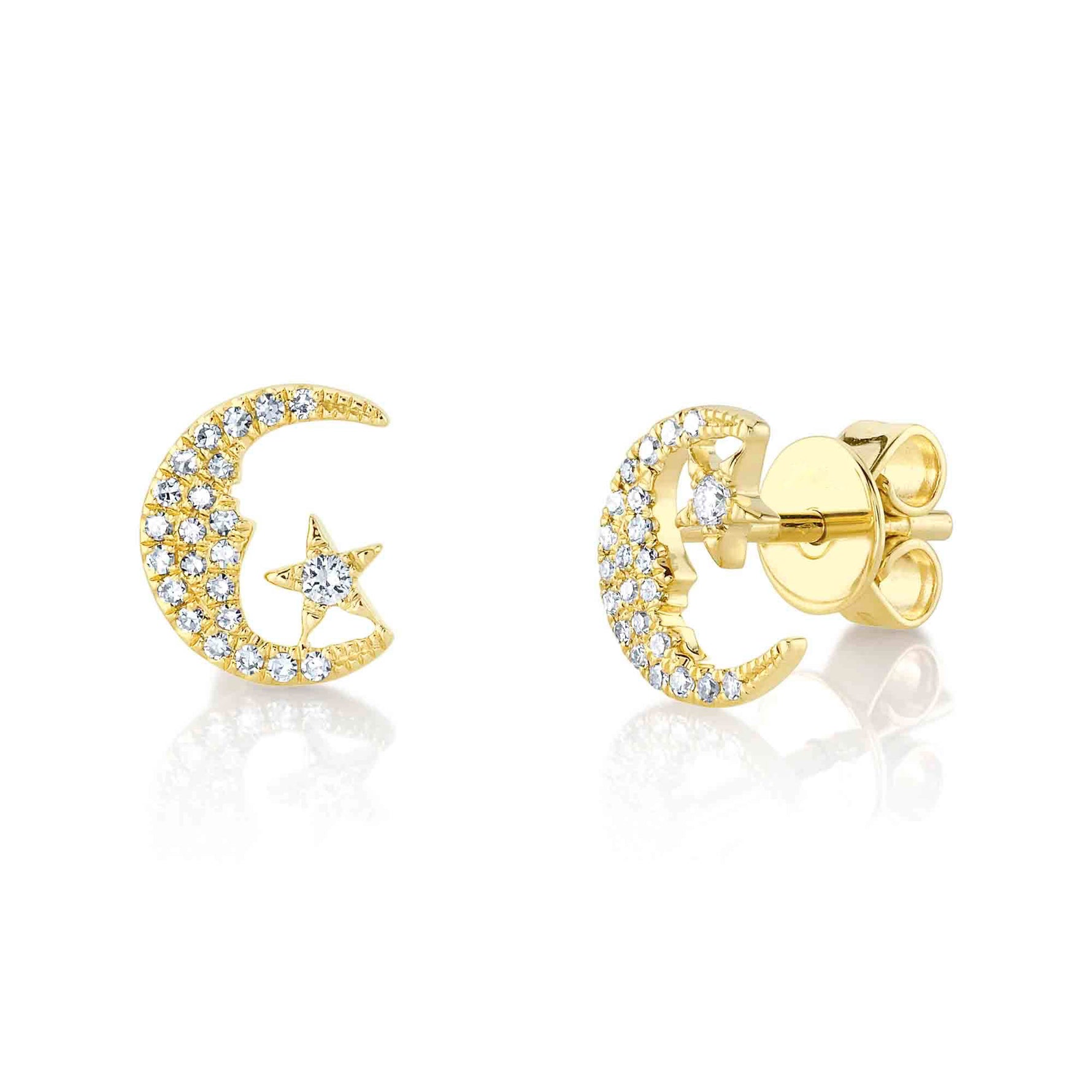 Sun & Moon Studs - Pasha Fine Jewelry