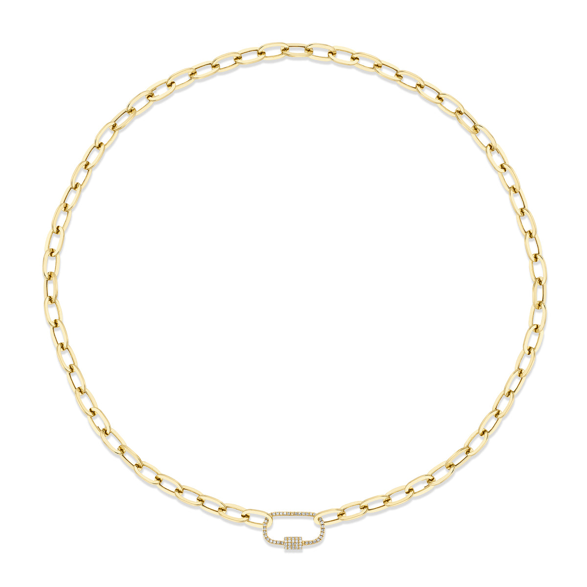 Chain Link Necklace with Oblong Clasp - Pasha Fine Jewelry