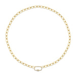 Chain Link Necklace with Oblong Clasp - Pasha Fine Jewelry