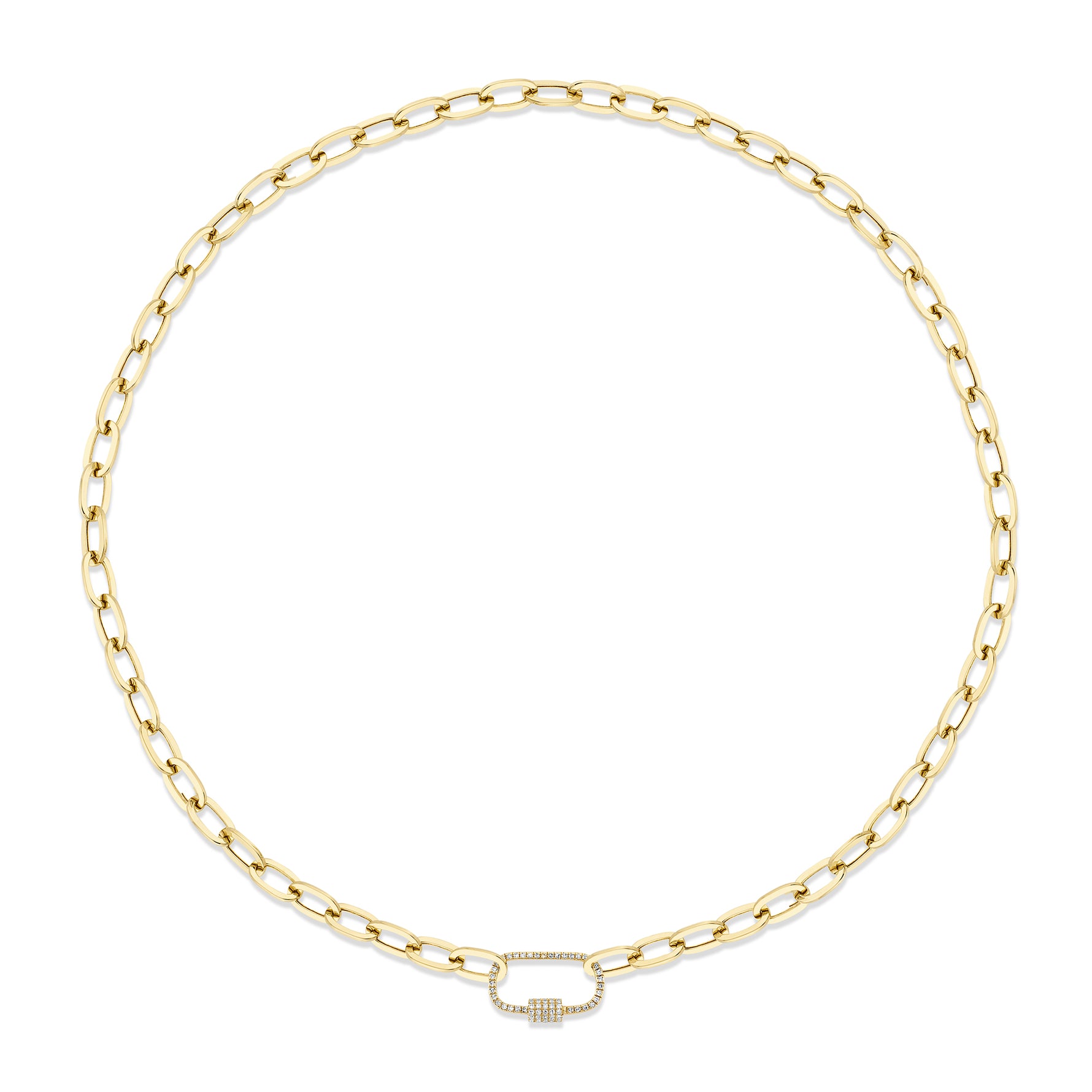 Chain Link Necklace with Oblong Clasp - Pasha Fine Jewelry