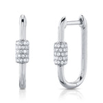 Diamond Oblong Hoop Earrings - Pasha Fine Jewelry