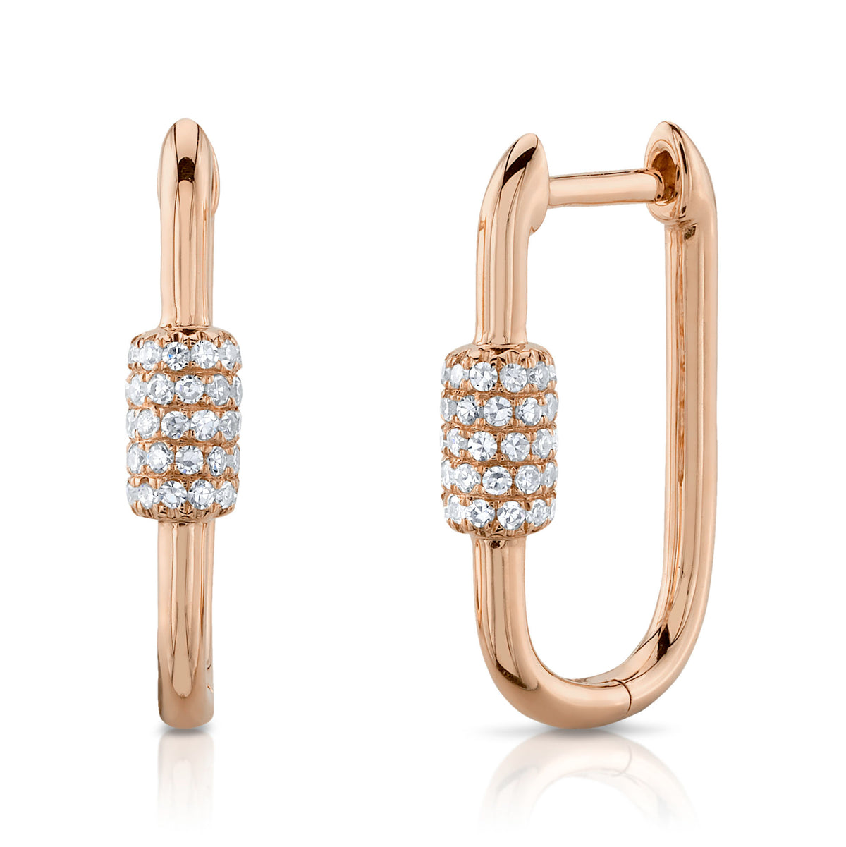 Diamond Oblong Hoop Earrings - Pasha Fine Jewelry