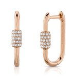 Diamond Oblong Hoop Earrings - Pasha Fine Jewelry