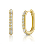 Diamond Oblong Hoop Earrings - Pasha Fine Jewelry