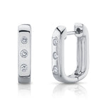 3 Stone Oblong Hoop - Pasha Fine Jewelry