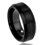 Flat High Polish Beveled Edge Brushed Center - Pasha Fine Jewelry