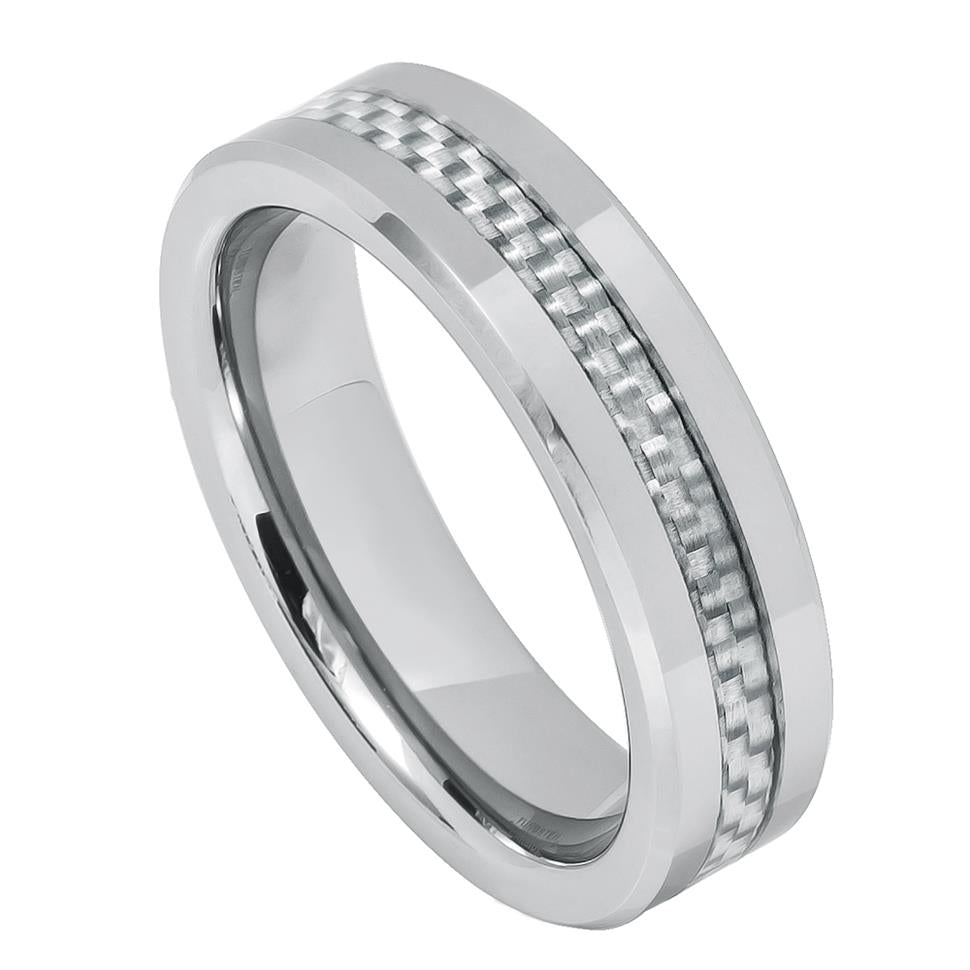 Grey Carbon Fiber Inlay - Pasha Fine Jewelry