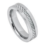 Grey Carbon Fiber Inlay - Pasha Fine Jewelry