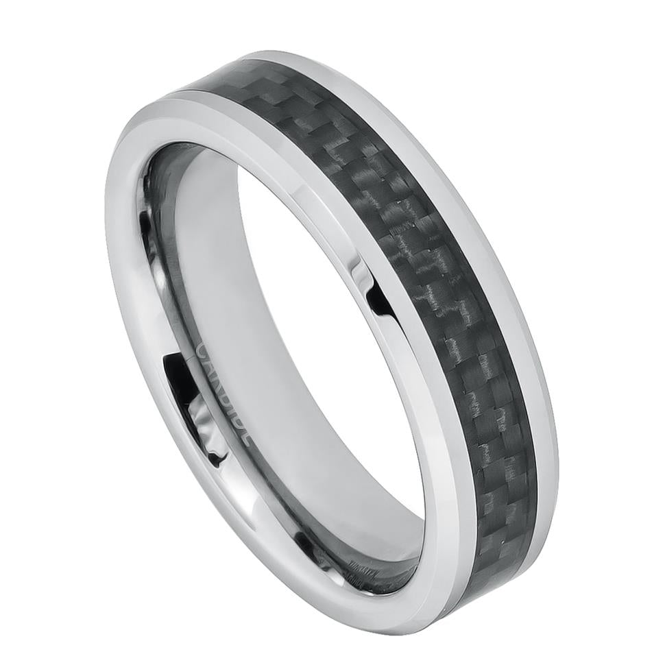 Black Carbon Fiber Inlay - Pasha Fine Jewelry