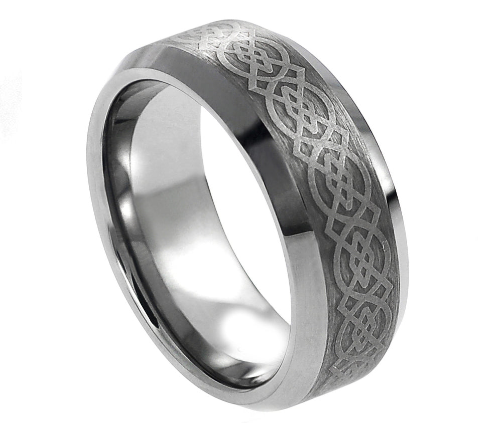 Laser Engraved Celtic Pattern - Pasha Fine Jewelry
