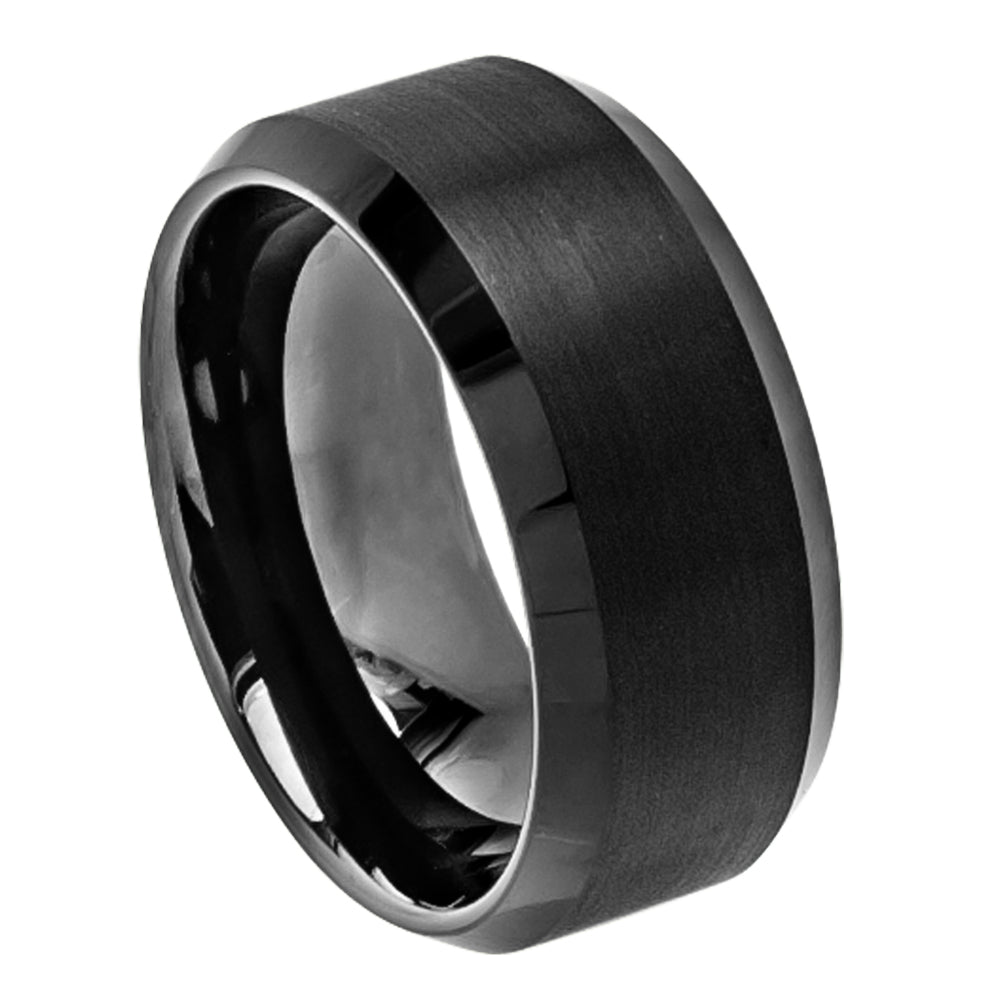 Black Tungsten Beveled Edge - Pasha Fine Jewelry