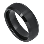 Black Tungsten Beveled Edges - Pasha Fine Jewelry