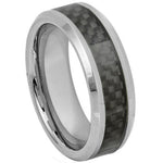 High Polish with Black Carbon Fiber Inlay - Pasha Fine Jewelry