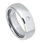 Domed with Single white diamond - Pasha Fine Jewelry