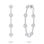 Oval Halo Hoops - Pasha Fine Jewelry