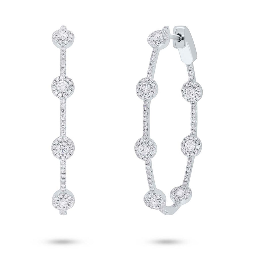 Oval Halo Hoops - Pasha Fine Jewelry